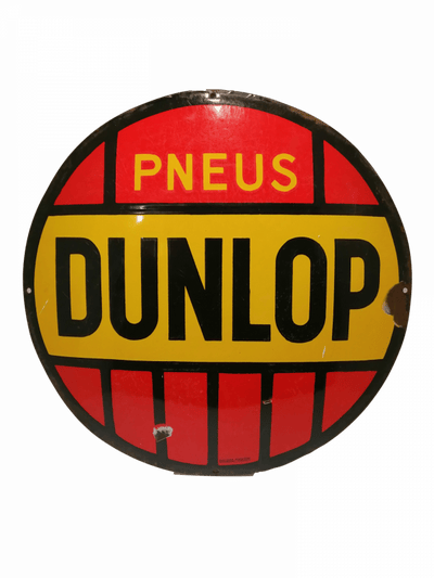 Face ancienne plaque émaillée publicitaire Dunlop | brocante en ligne