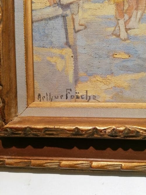 Tableau huile sur toile signé par le baron Pierre